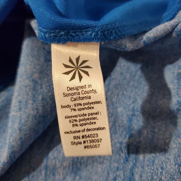 Athleta Running Wild Heathered Blue Long Sleeve Running Shirt Womens Size XL - Picture 8 of 11